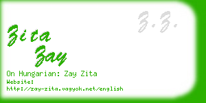 zita zay business card